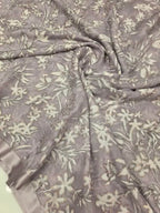 Pure cut brasso lavender saree with fancy blouse