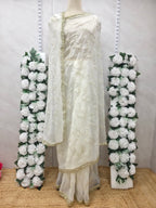 Off white Gota Patti jaal work with Kiran border