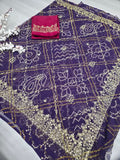 Purple kasab jaal bandhej