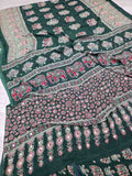 Ajrak mirror work saree