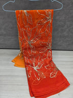 Rust orange aari jaal work