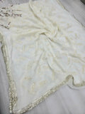 Off white Gota Patti jaal work with Kiran border