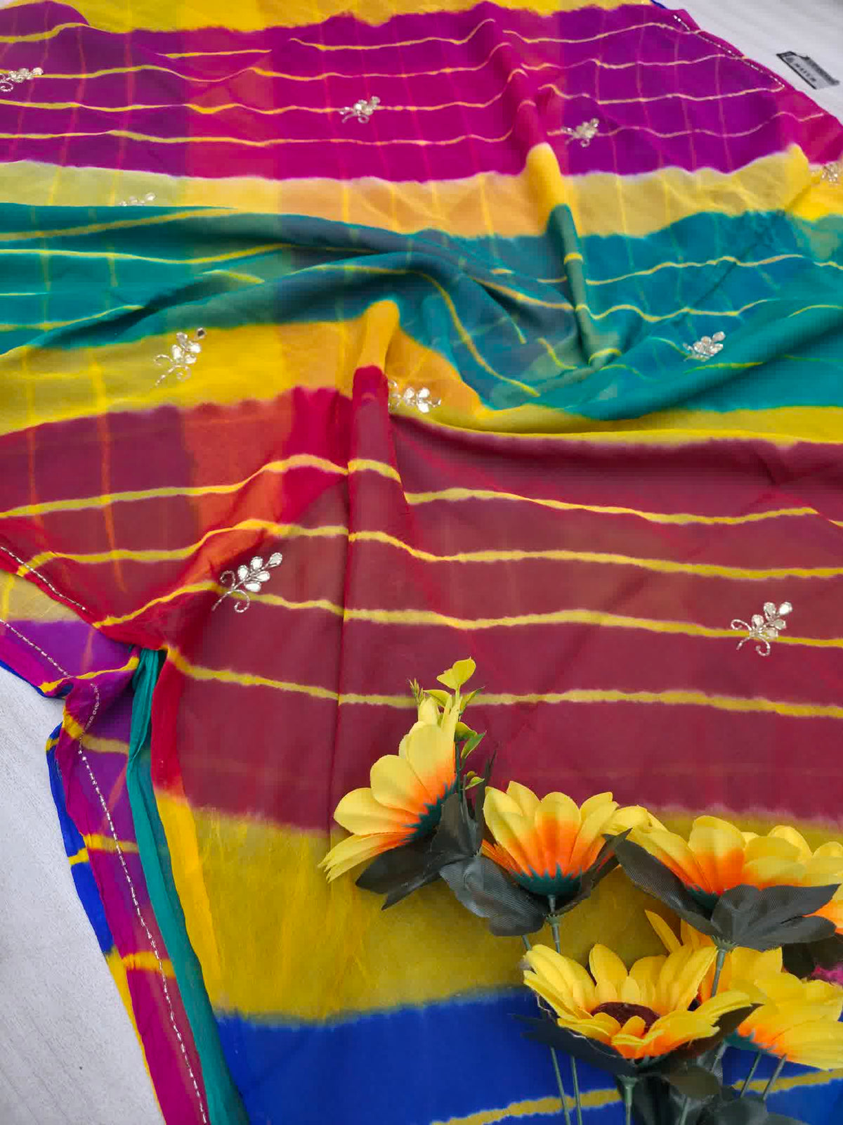 Multy colour hand work lehriya